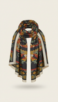 Midnight Charcoal Patterned Scarf