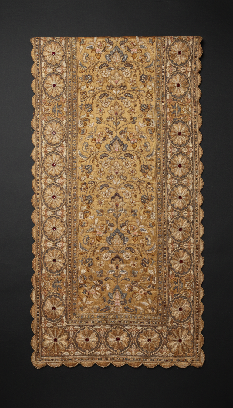 Antique Gold Ornate Dupatta