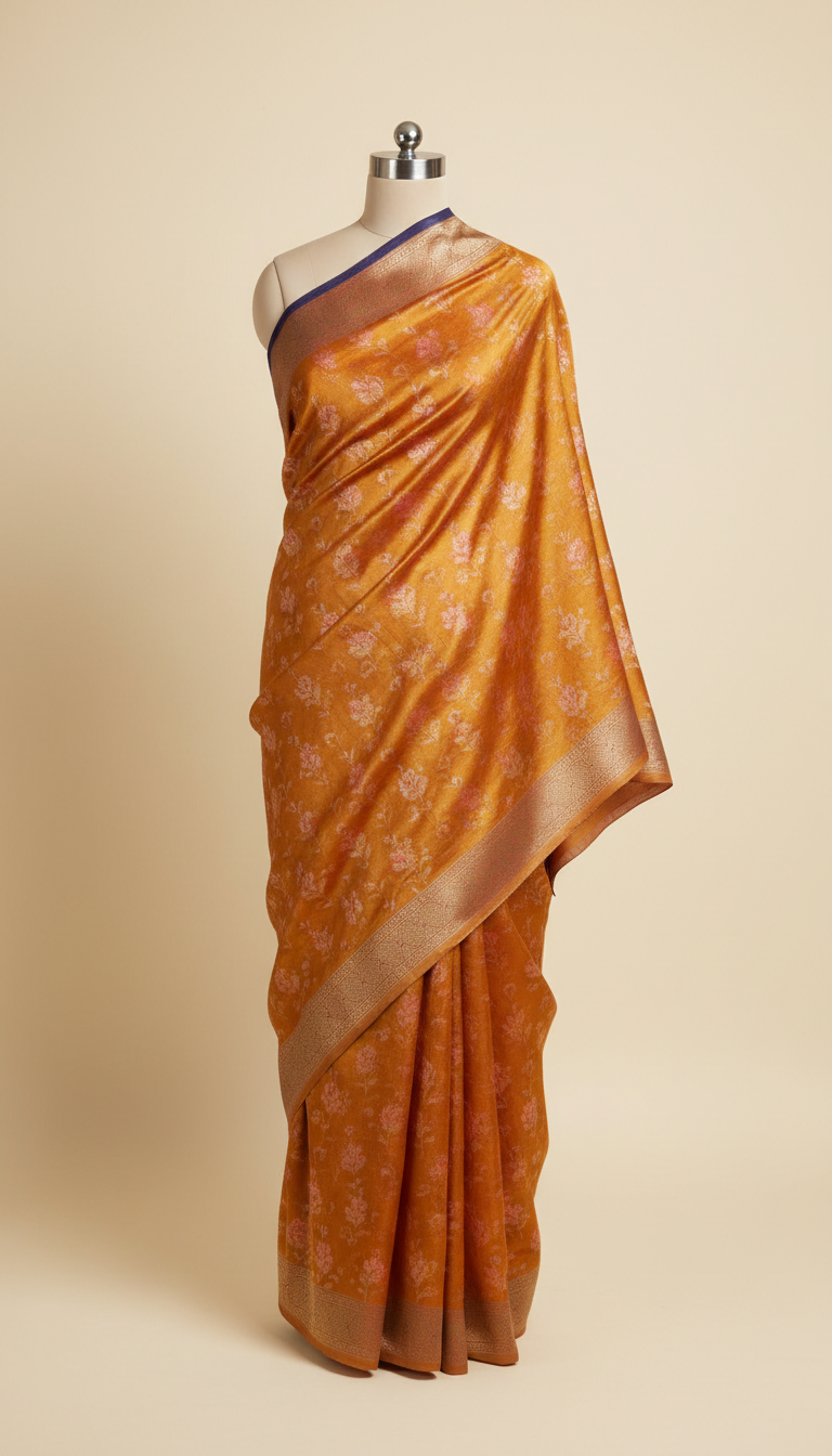 Marigold glow silk dupatta