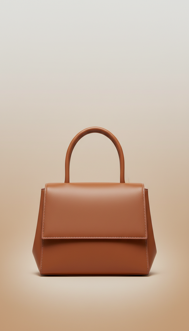 Minimalist Leather Handbag with Structured Form