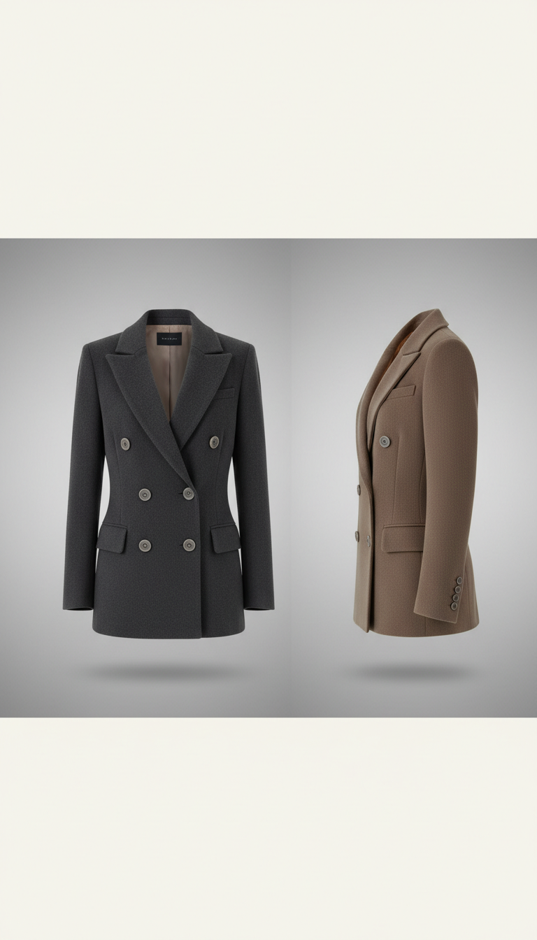 Double-breasted cashmere blazer