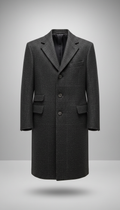 Structured wool overcoat with notched lapel