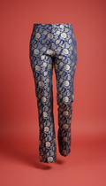 Midnight indigo jacquard trousers