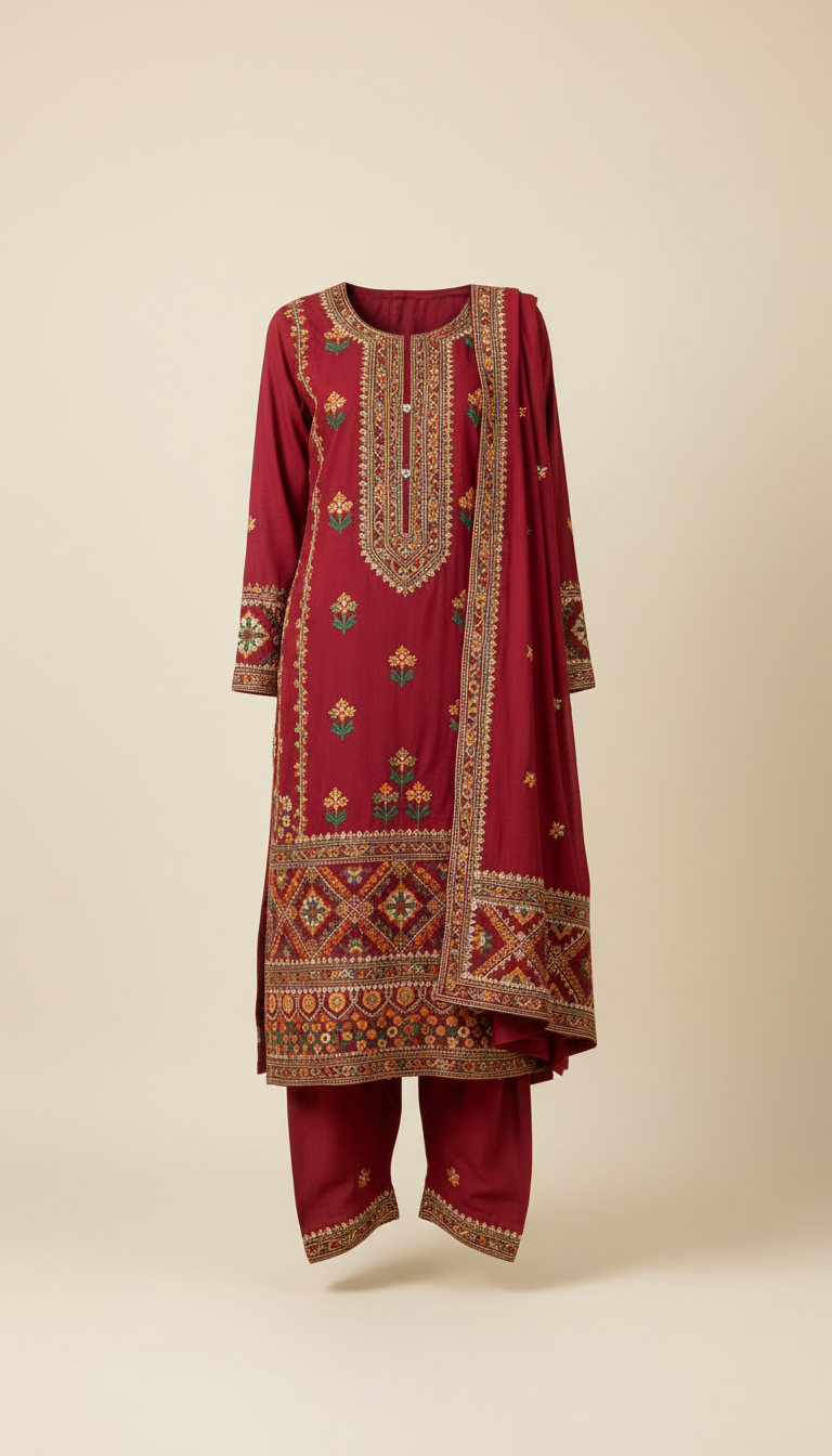 Crimson Motif Shalwar Kameez