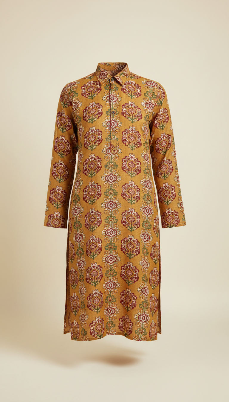 Golden Sand Motif Kurta